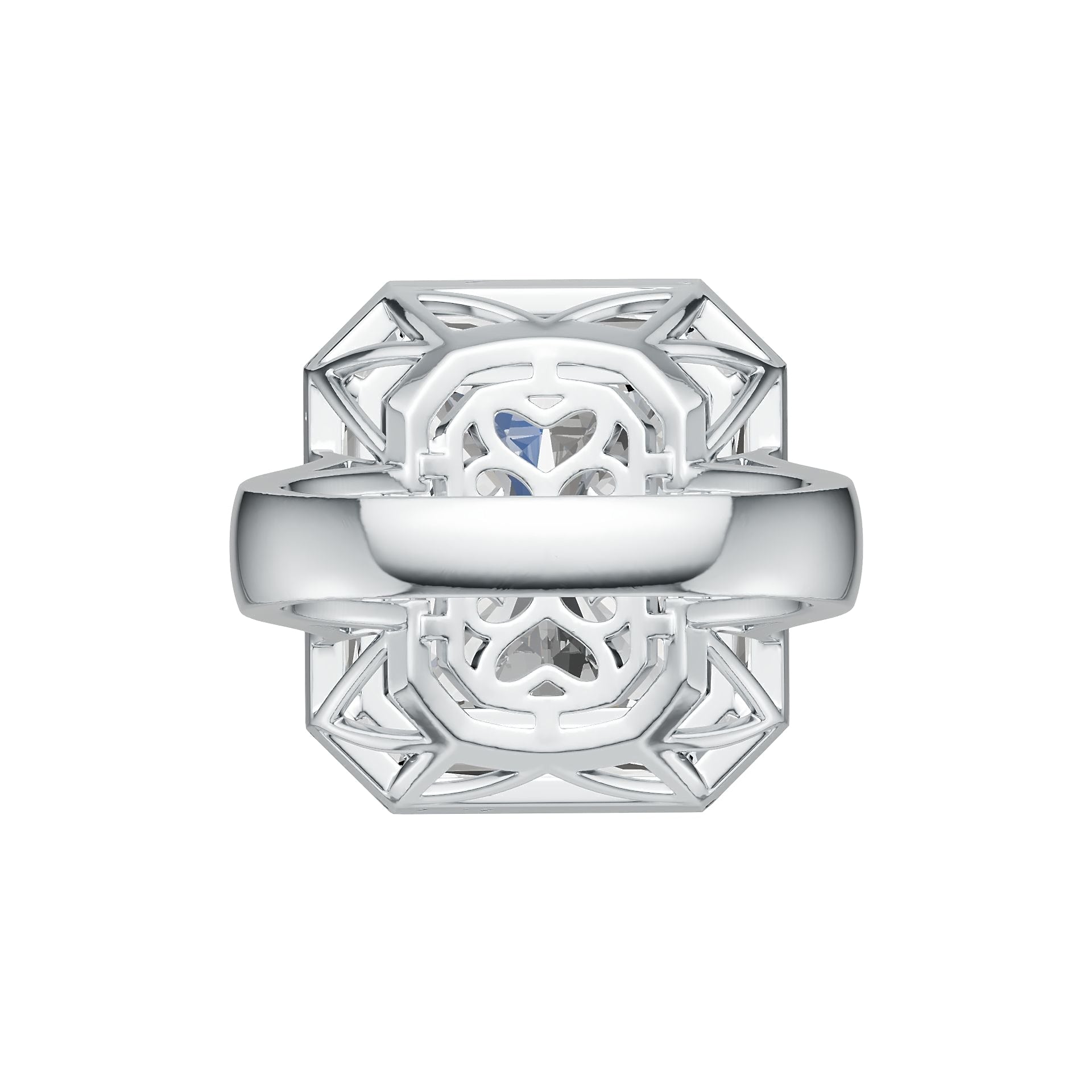 Sterling Silver Semi Mount Ring Setting Emerald OCT 15x13mm DHJ