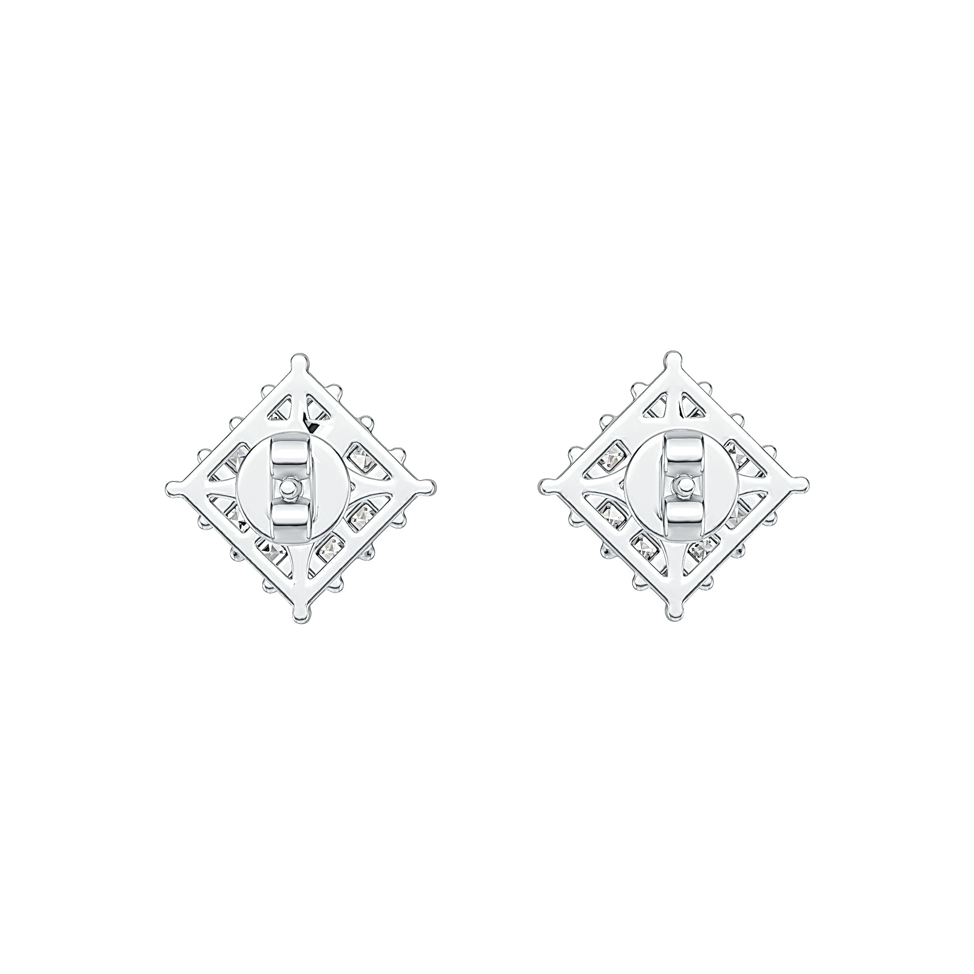 Sterling Silver Cluster Earrings Stud with White Topaz or Moissanite Syzjewelry