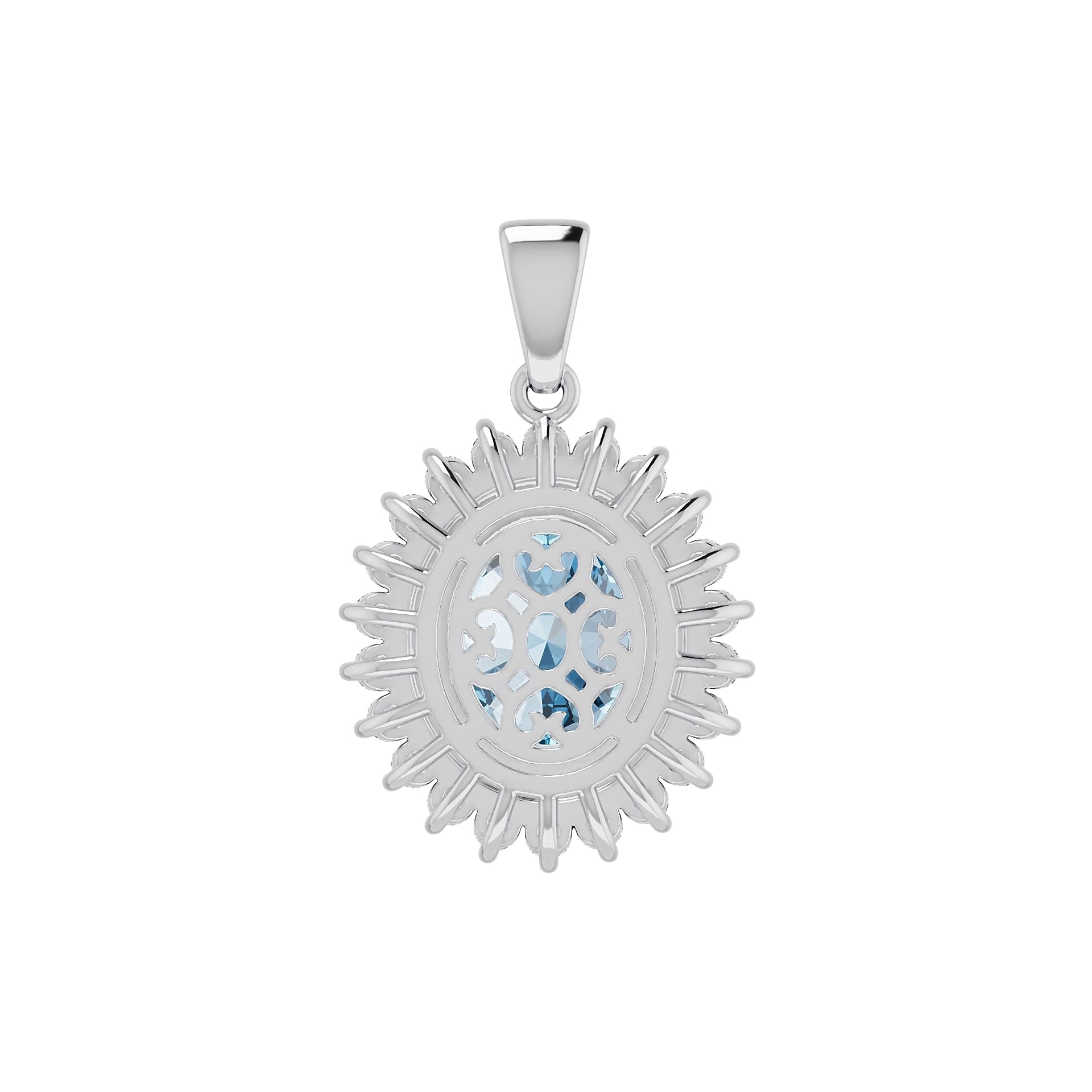Sterling Silver Semi Mount Pendant Setting Oval OV 11X9mm Syzjewelry
