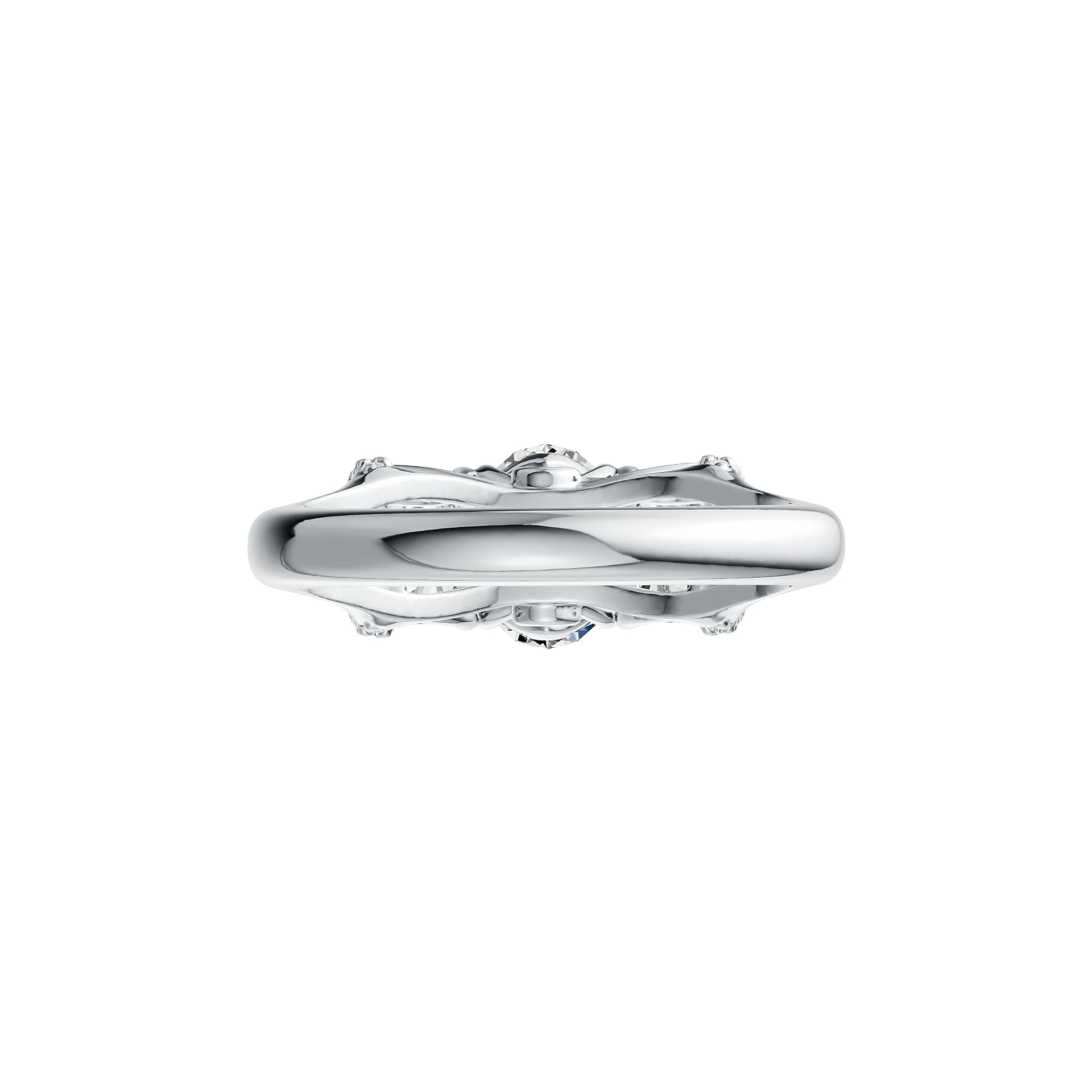 18K Gold Semi Mount Ring Setting Oval OV 8X6mm CU 6X4mm Diamond Accent DHJ