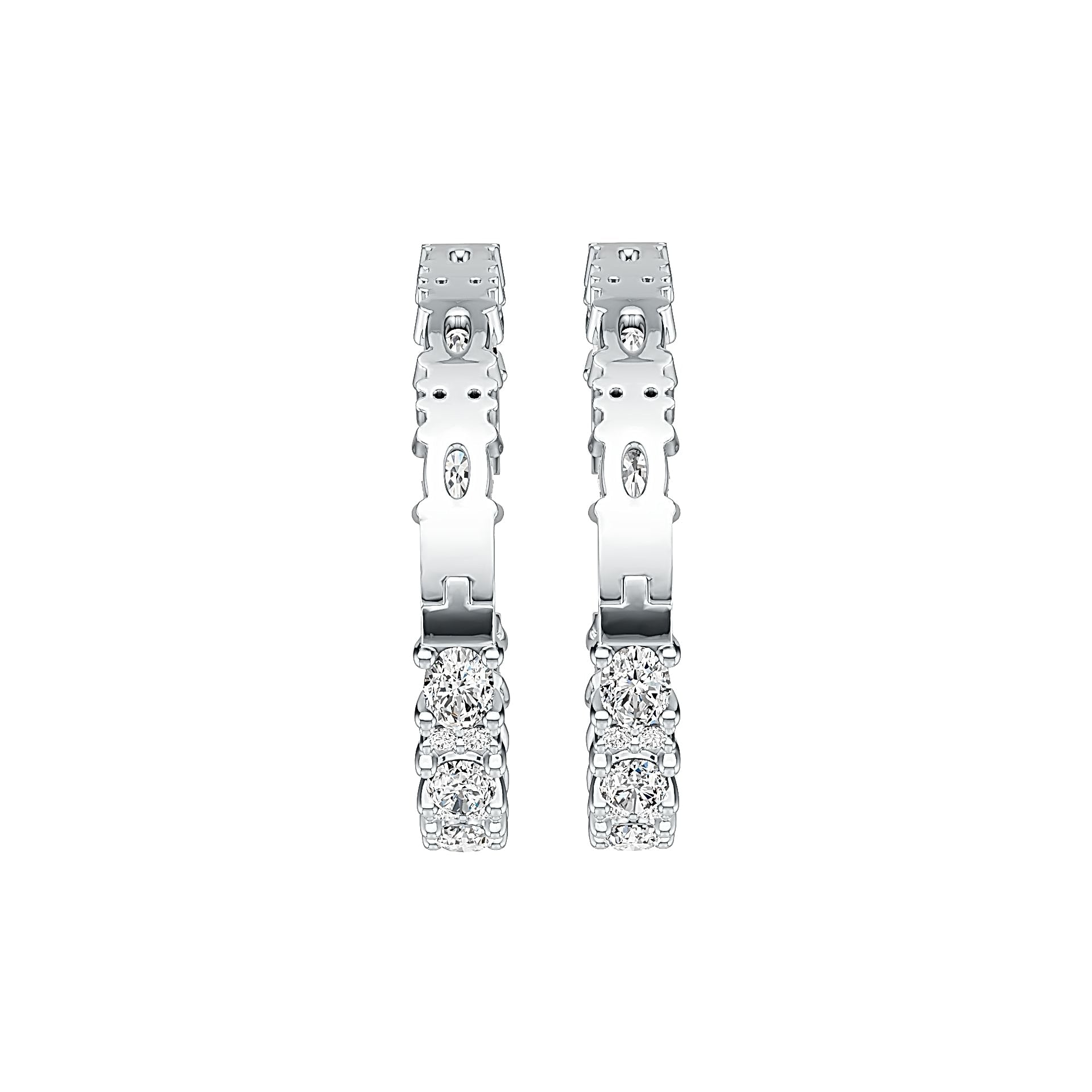 18K Gold Semi Mount Earrings Setting Oval OV 4X3mm Diamond Accent DHJ