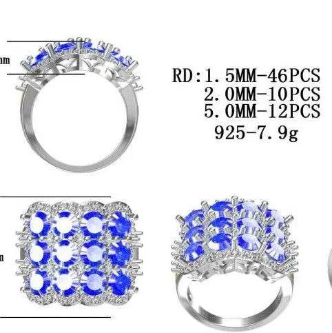 Platinum Semi Mount Ring Setting Round RD 5x5mm Diamond Accent DHJ