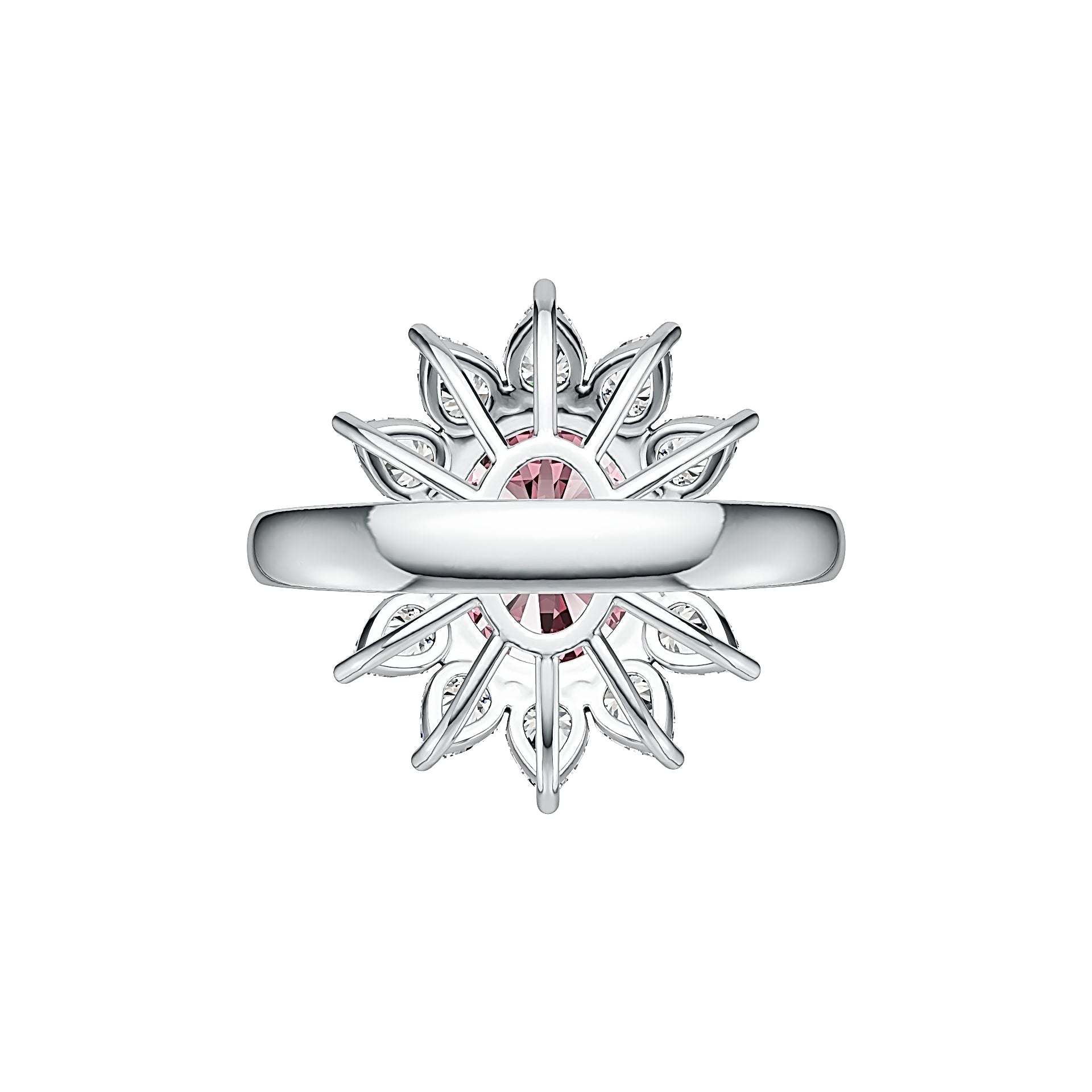 Platinum Semi Mount Ring Setting Oval OV 12X10mm DHJ