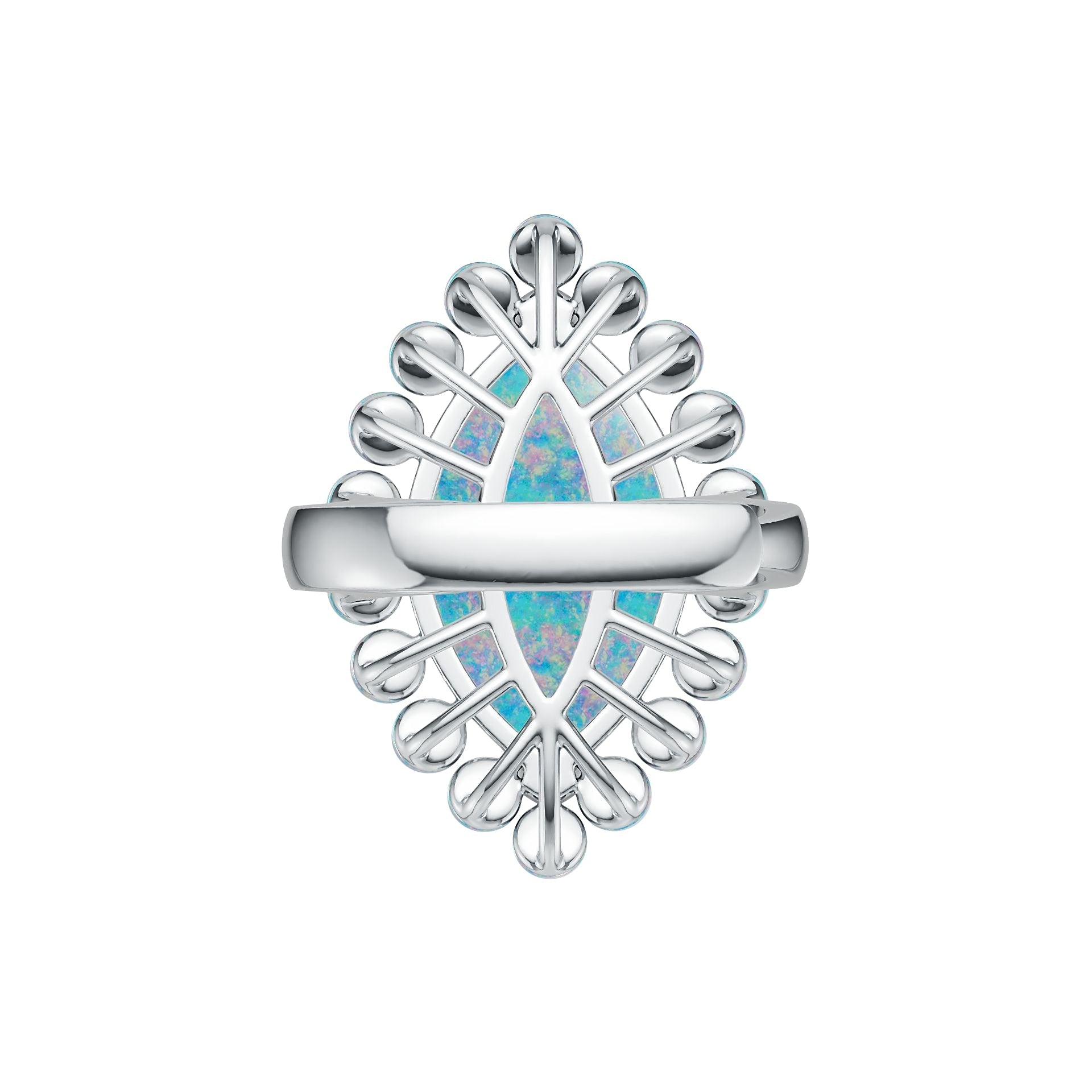 Sterling Silver Semi Mount Ring Setting Marquise MQ 20X12mm RD 3X3mm Cabochon DHJ