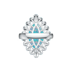 Sterling Silver Semi Mount Ring Setting Marquise MQ 20X12mm RD 3X3mm Cabochon DHJ