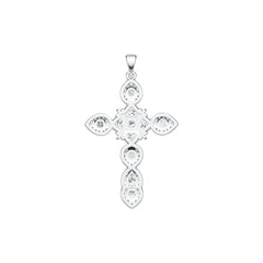 Sterling Silver Semi Mount Pendant Setting Heart HT 5X5mm PE 5X4mm RD 4X4mm DHJ