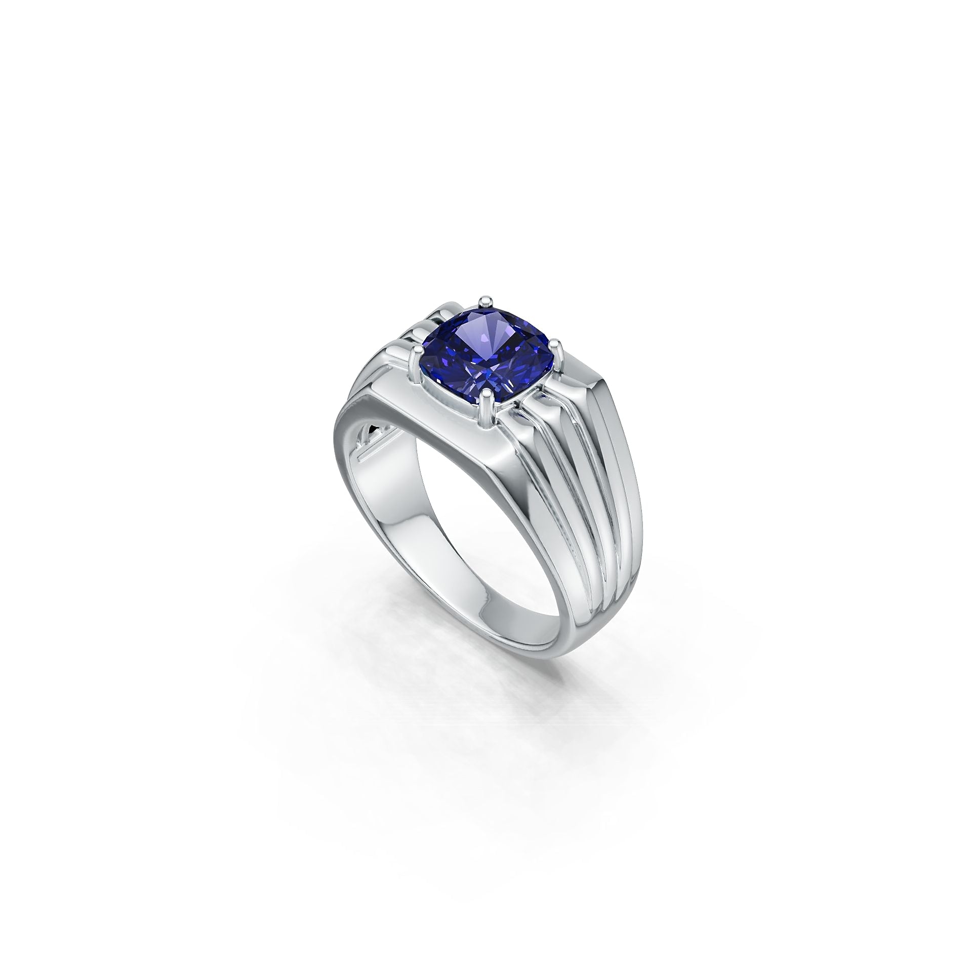 Men's Sterling Silver Semi Mount Ring Setting Cushion CU 8x8mm Syzjewelry