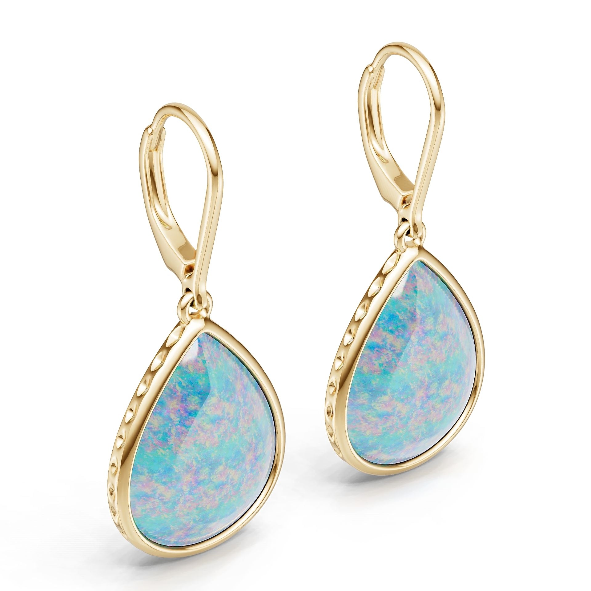 18K Gold Semi Mount Earrings Setting Round Ro 5x12mm Syz Jewelry
