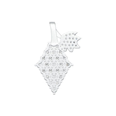 Sterling Silver Pendant with White Topaz or Moissanite Grapes Theme DHJ