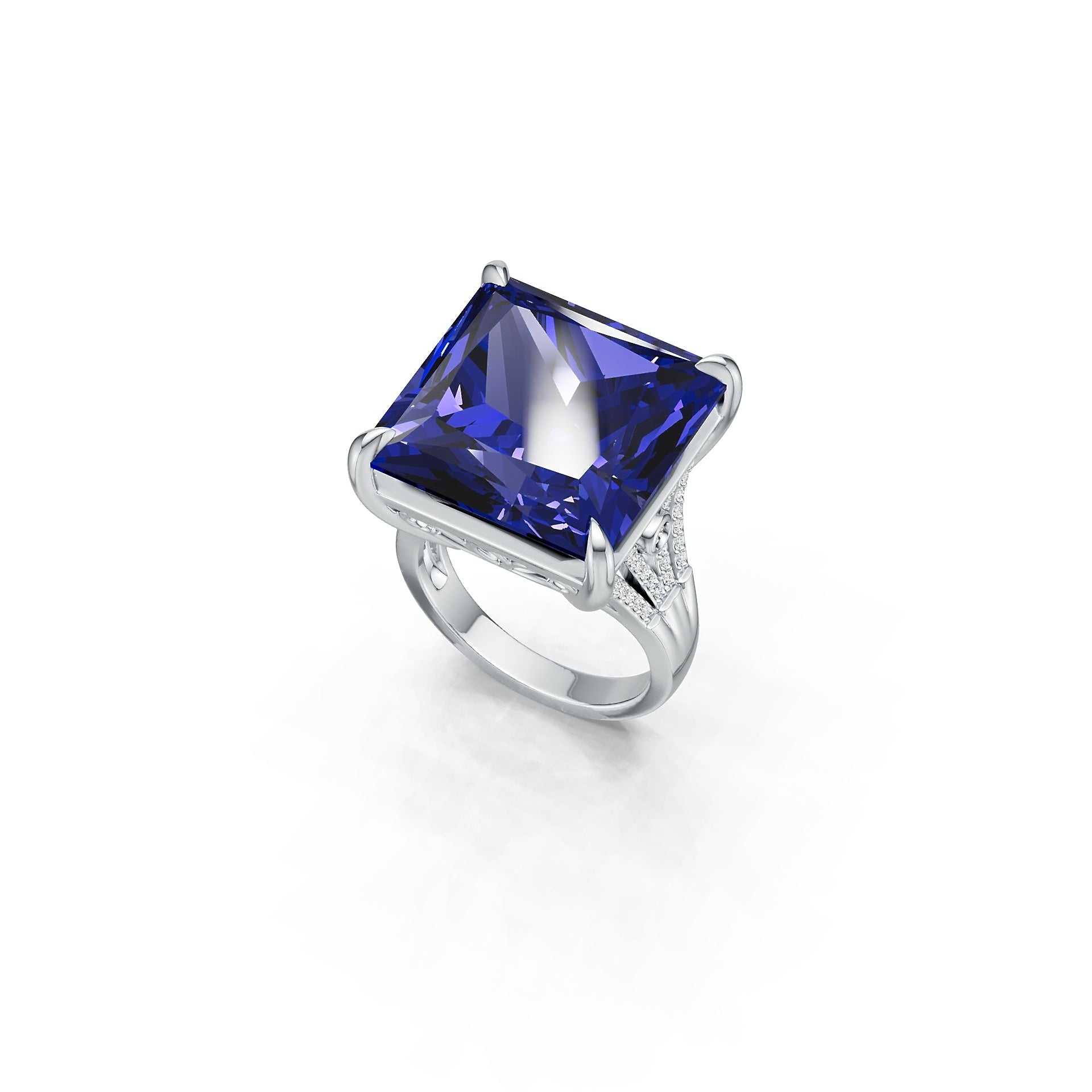 Sterling Silver Semi Mount Ring Setting Princess Pr 13x18mm Syzjewelry
