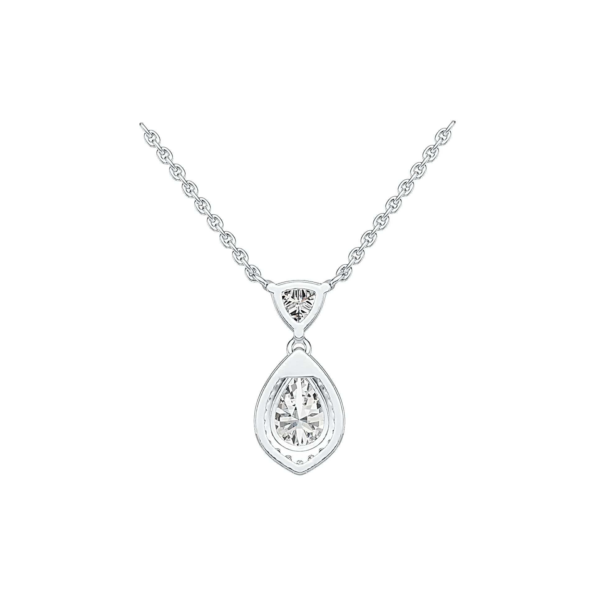 Sterling Silver Semi Mount Pendant Setting Pear PE 10x7mm TRI 6x6mm Syzjewelry