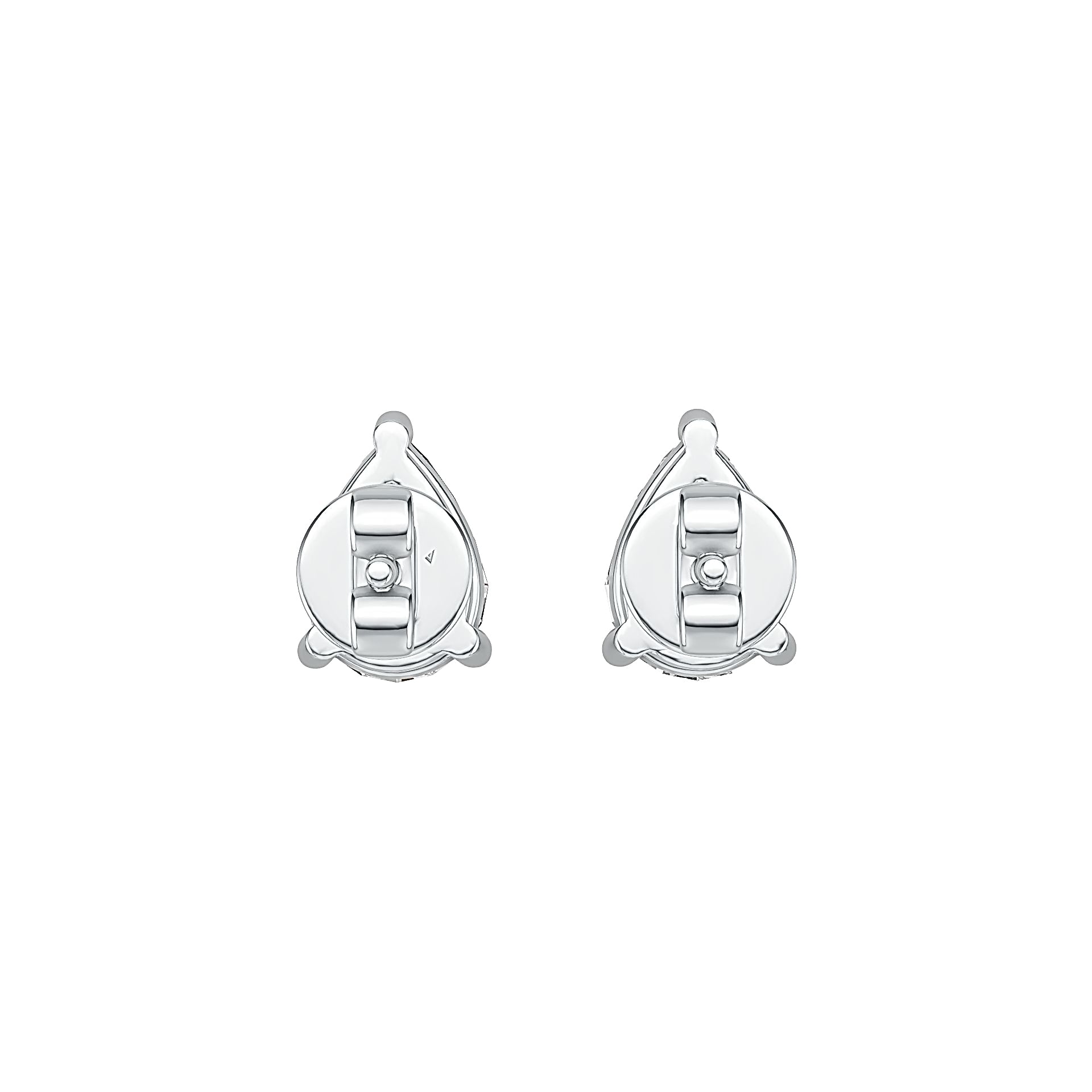 18K Gold Semi Mount Earrings Setting Pear PE 7X5mm Simple Stud DHJ