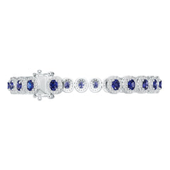 18K Gold Semi Mount Bracelet Setting Oval OV 5x4mm Diamond Accent DHJ