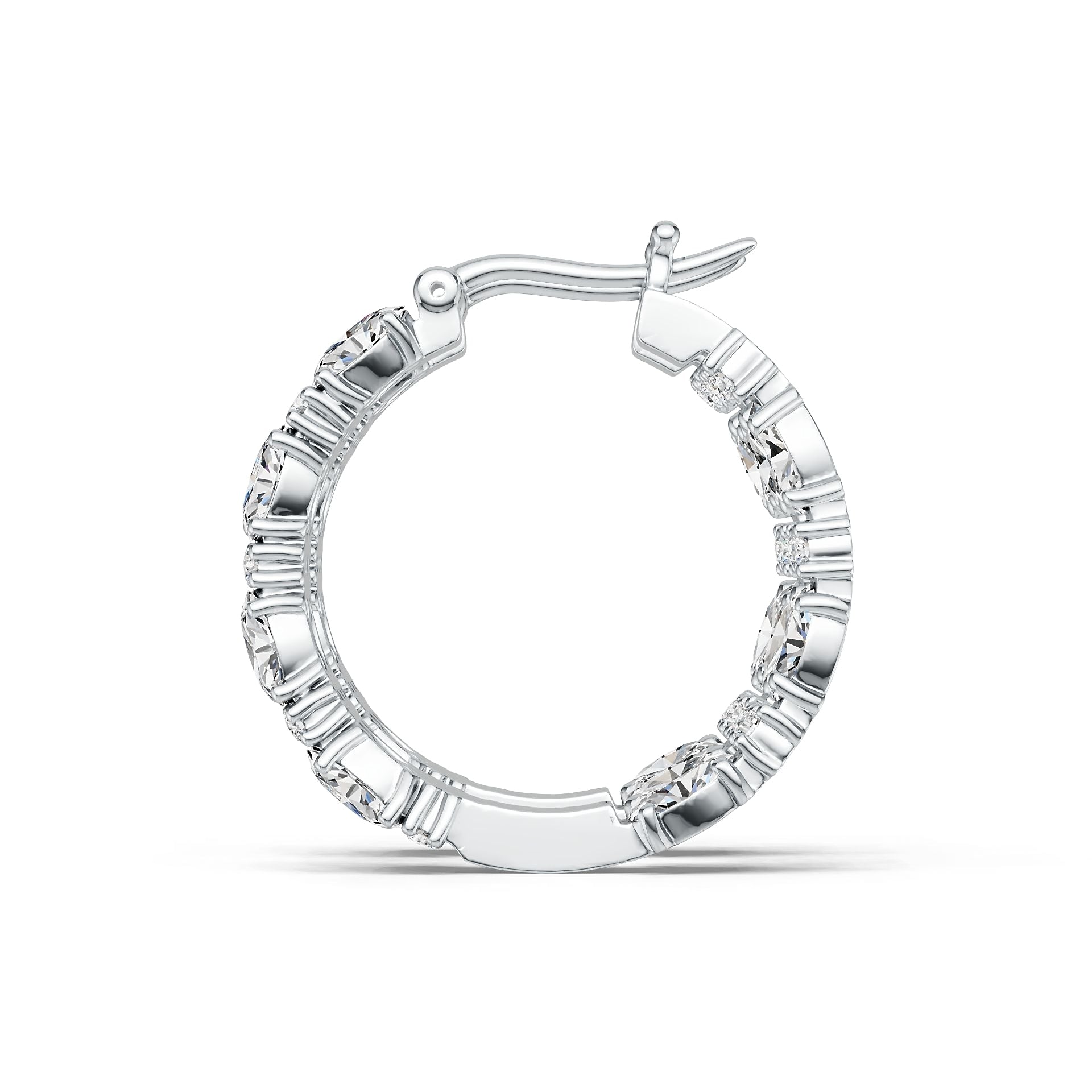 Platinum Semi Mount Earrings Setting Oval OV 5X3mm Diamond Accent DHJ