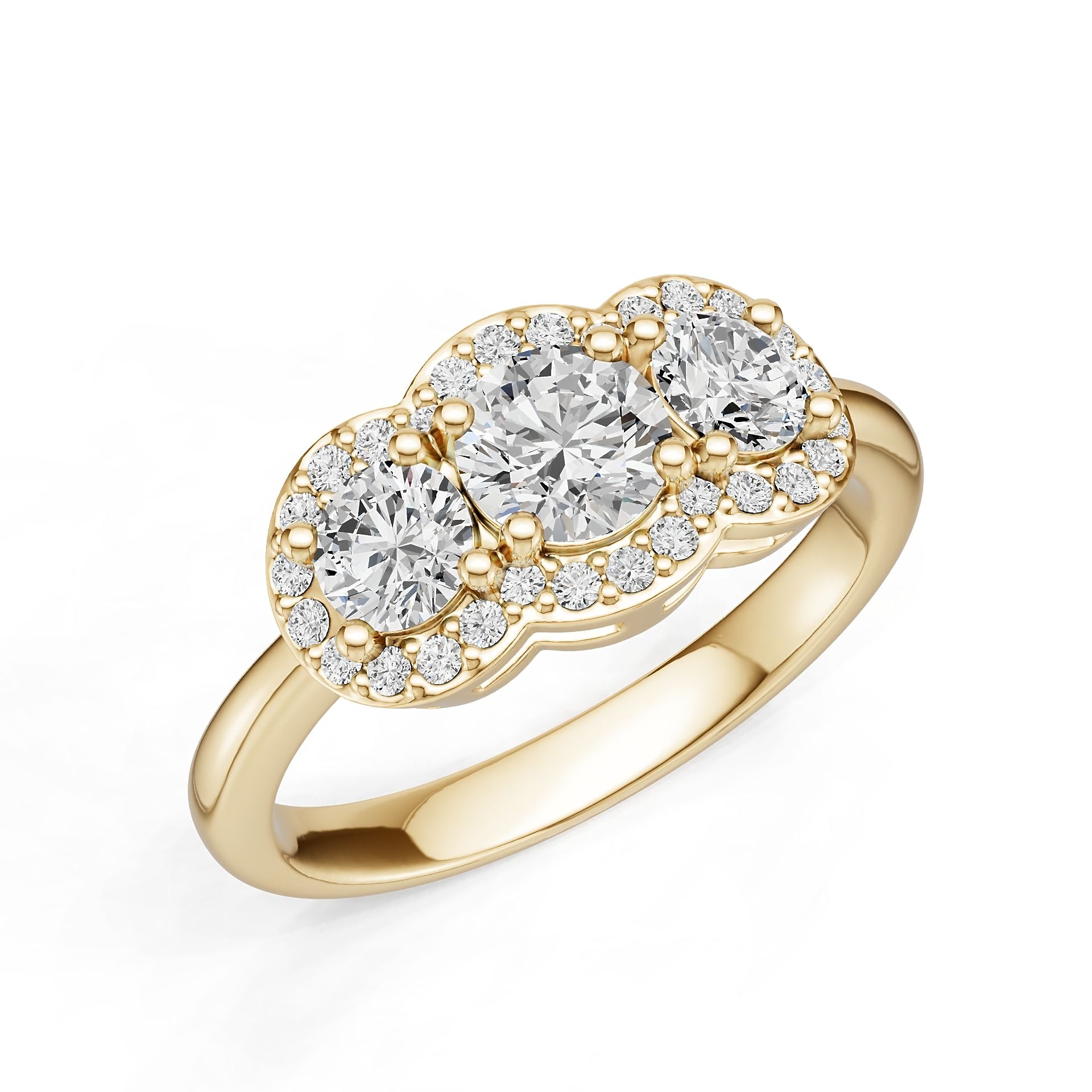 18K Gold Semi Mount Ring Setting Round Ro 5x5mm Diamond Accent Syz Jewelry