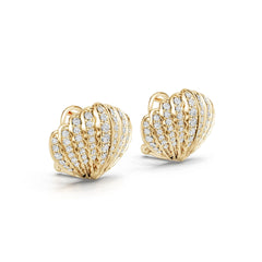 14K Gold Semi Mount Earrings Setting Round Ro 6x6mm Diamond Accent Syz Jewelry