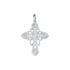 10K Gold Semi Mount Pendant Setting Round RD 6x6mm RD 4x4mm Cross Theme DHJ