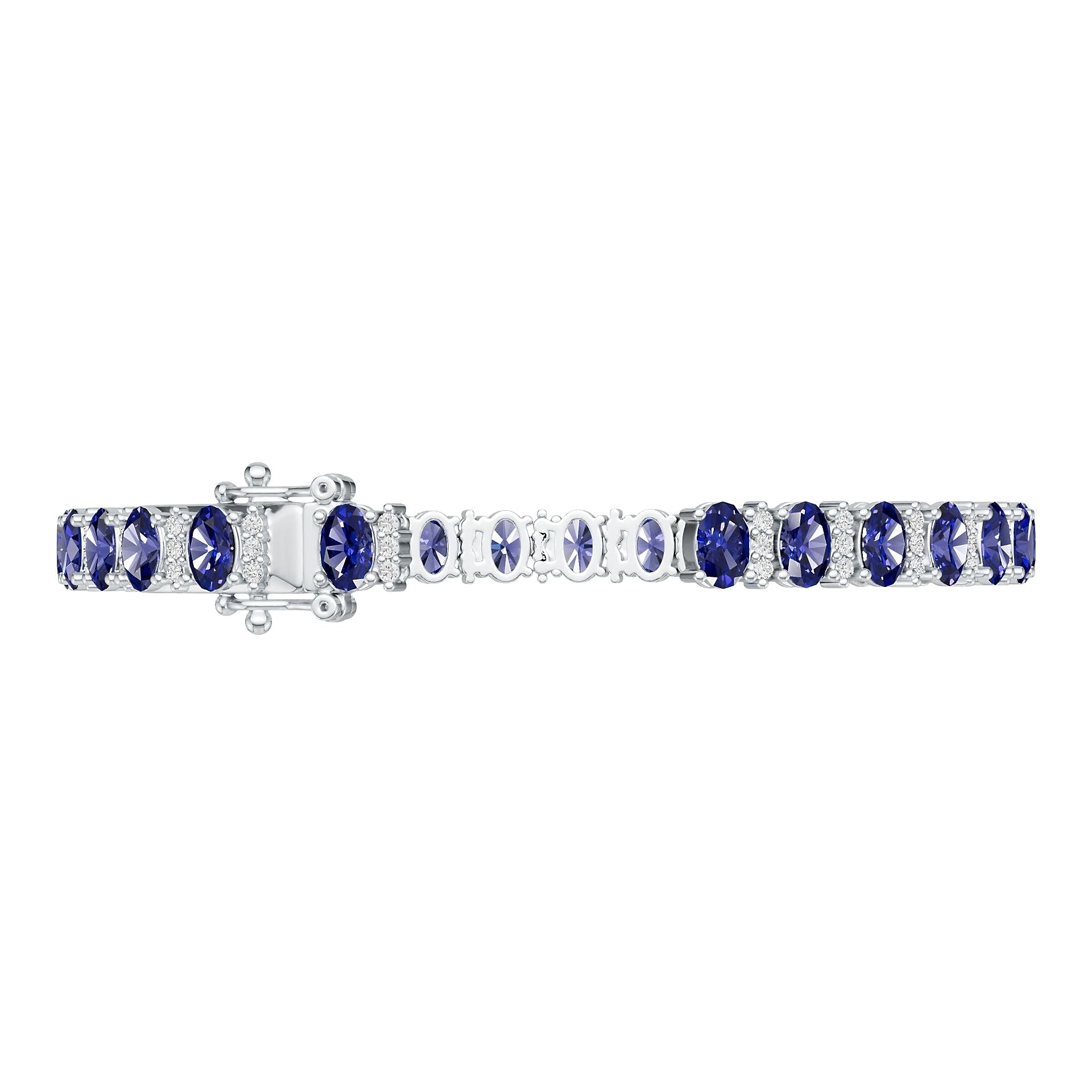 10K Gold Semi Mount Bracelet Setting Oval OV 6x4mm Moissanite Accent DHJ
