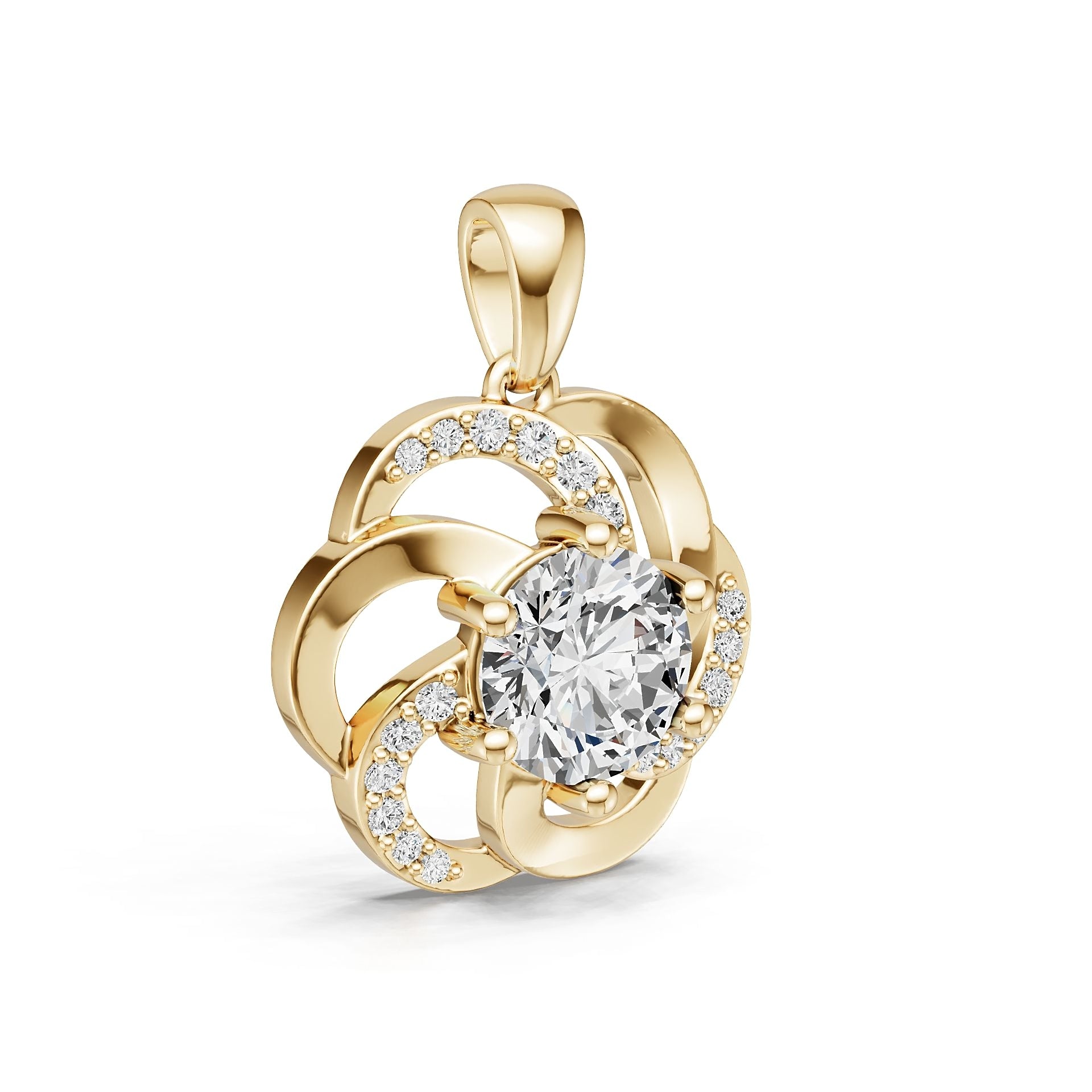 14K Gold Semi Mount Pendant Setting Round Ro 6x6mm Syz Jewelry