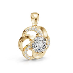 14K Gold Semi Mount Pendant Setting Round Ro 6x6mm Syz Jewelry