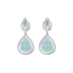 10K Gold Semi Mount Earrings Setting Pear PE 15X12mm OV 8X6mm Cabochon Moissanite Accent DHJ