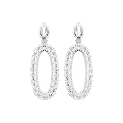 Platinum Semi Mount Earrings Setting Oval OV 4X3mm Diamond Accent DHJ
