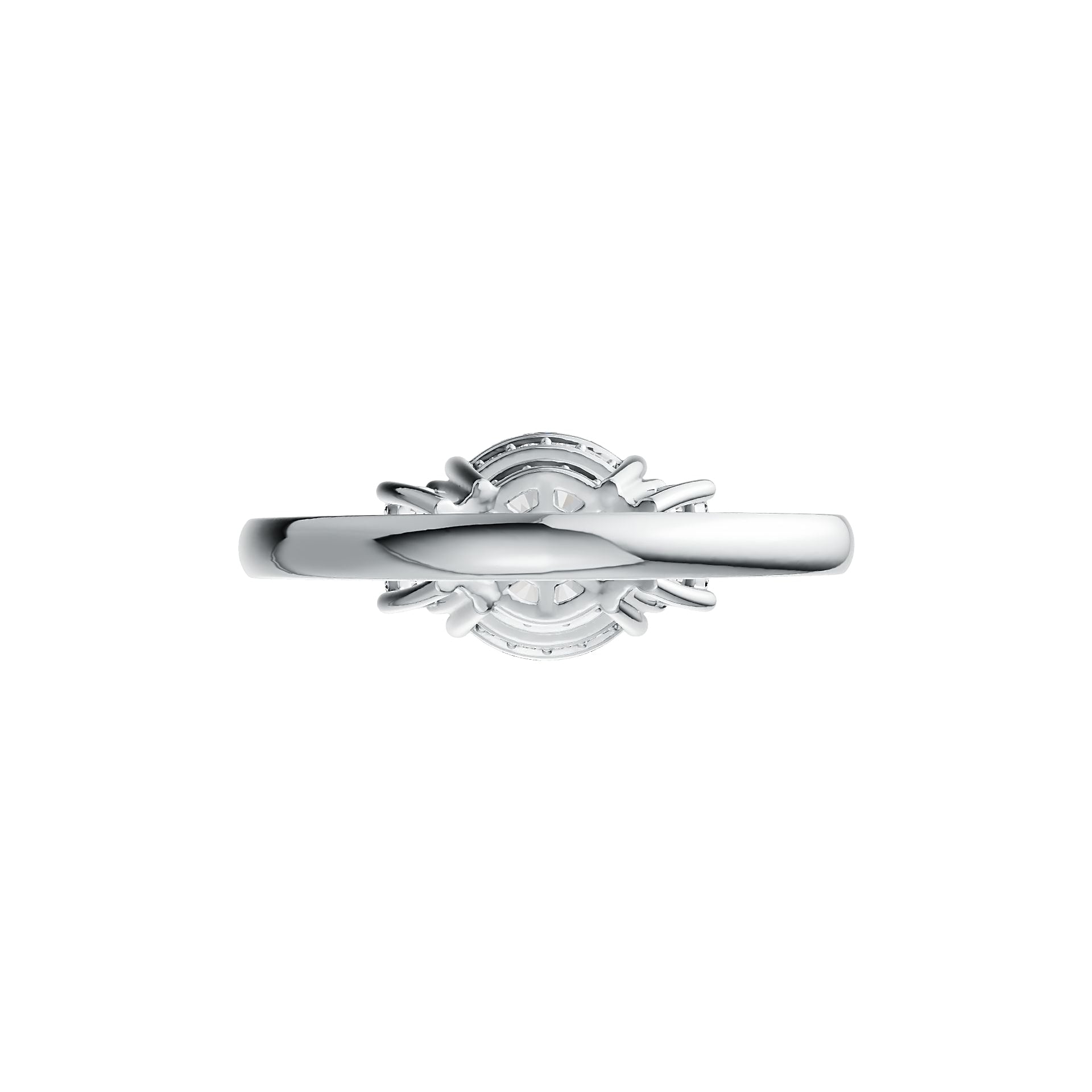 10K Gold Semi Mount Ring Setting Round RD 10x10mm Moissanite Accent DHJ