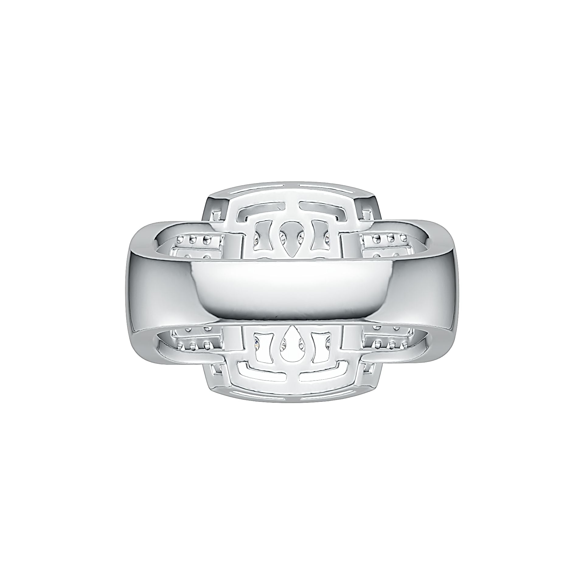 Platinum Semi Mount Ring Setting Round RD 2x2mm Diamond Accent DHJ