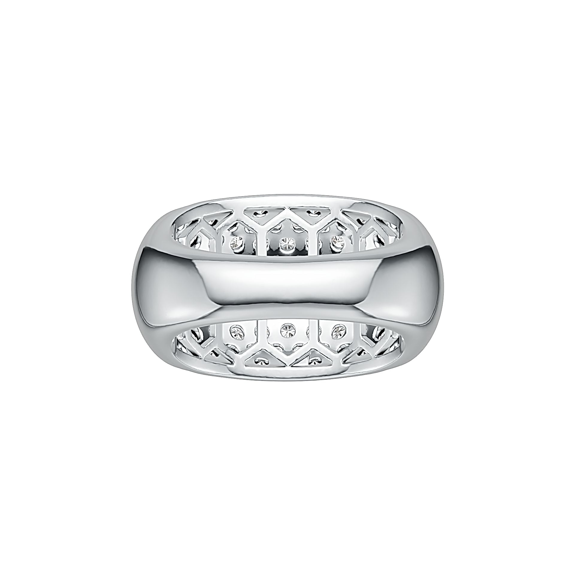 Platinum Semi Mount Ring Setting Round RD 2x2mm Diamond Accent DHJ