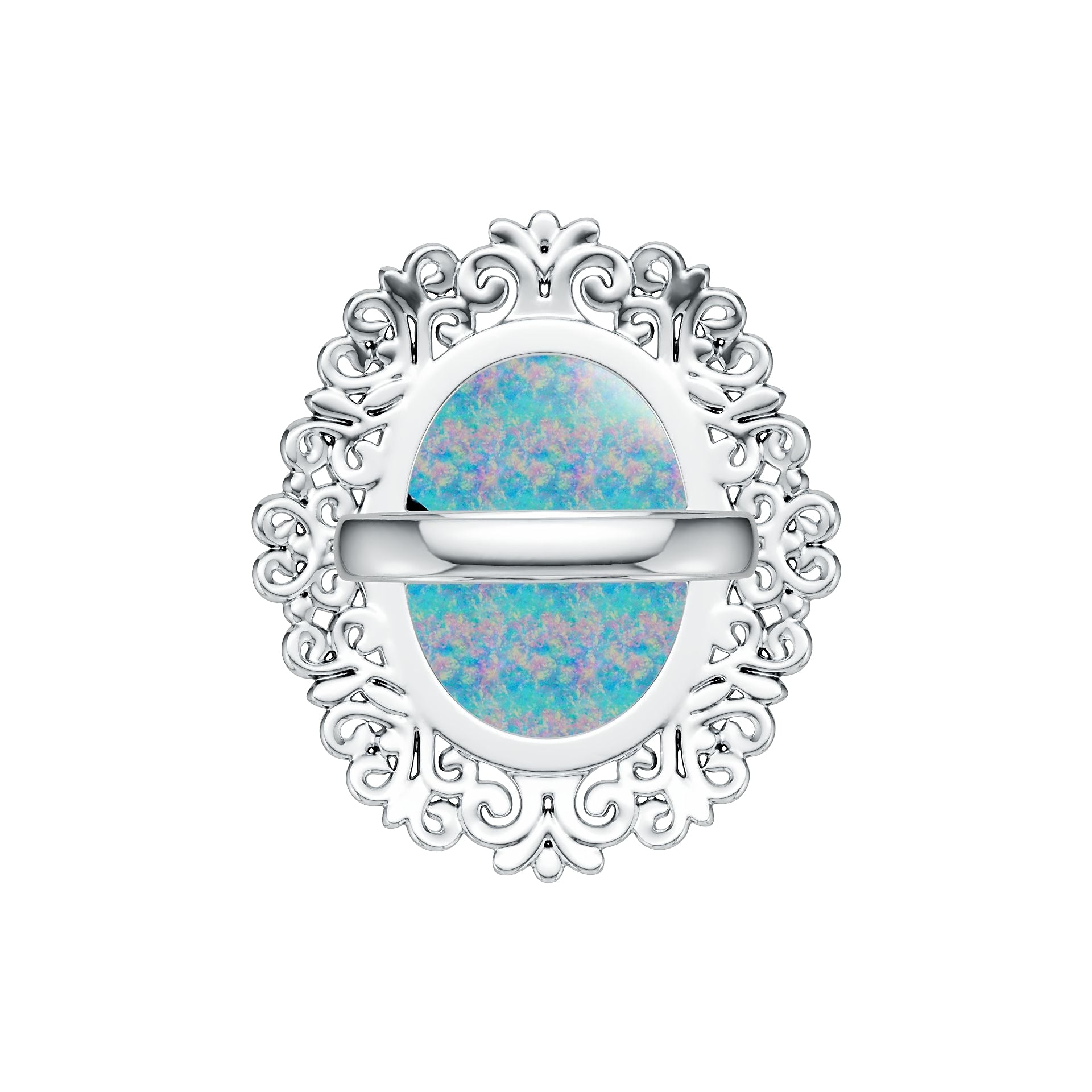 Sterling Silver Semi Mount Ring Setting Oval OV 21X16.5mm Cabochon DHJ