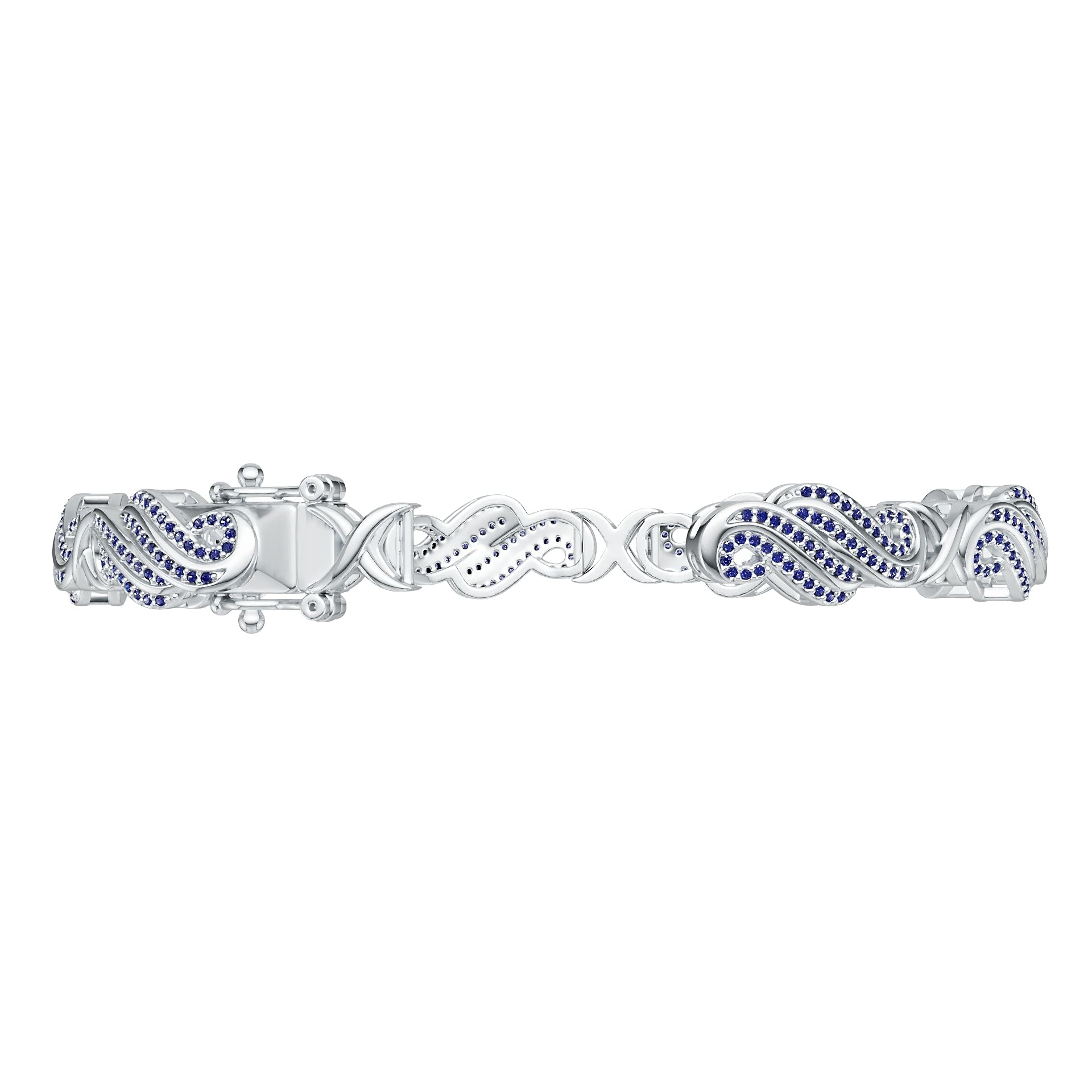 Platinum Semi Mount Bracelet Setting Round Ro 6x6mm Syz Jewelry