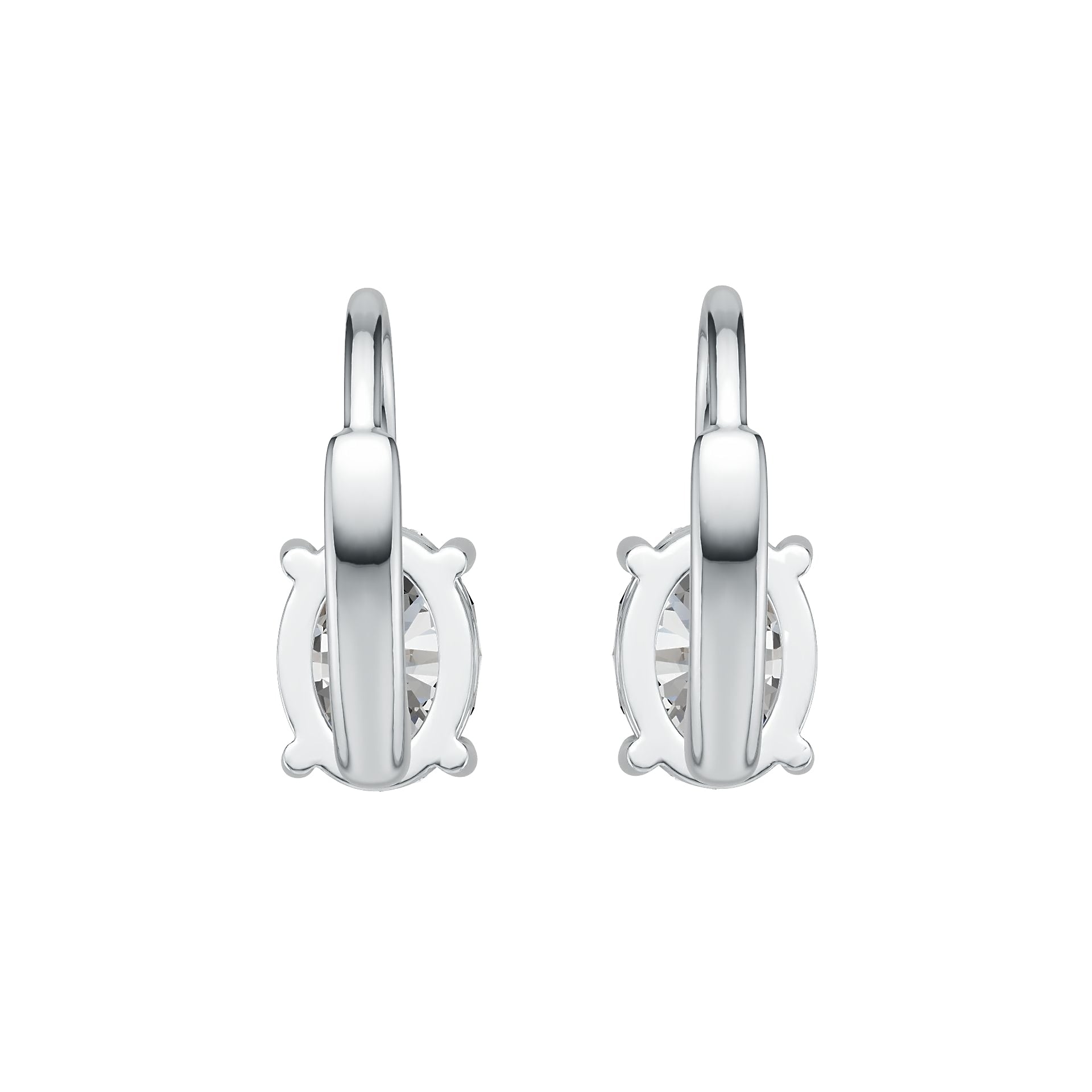 Sterling Silver Semi Mount Earrings Setting Oval OV 8X6mm Leverback DHJ
