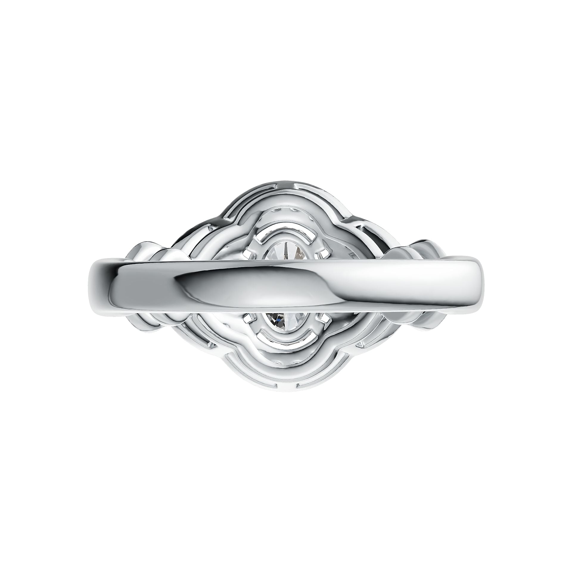 Platinum Semi Mount Ring Setting Oval OV 7X5mm Diamond Accent DHJ
