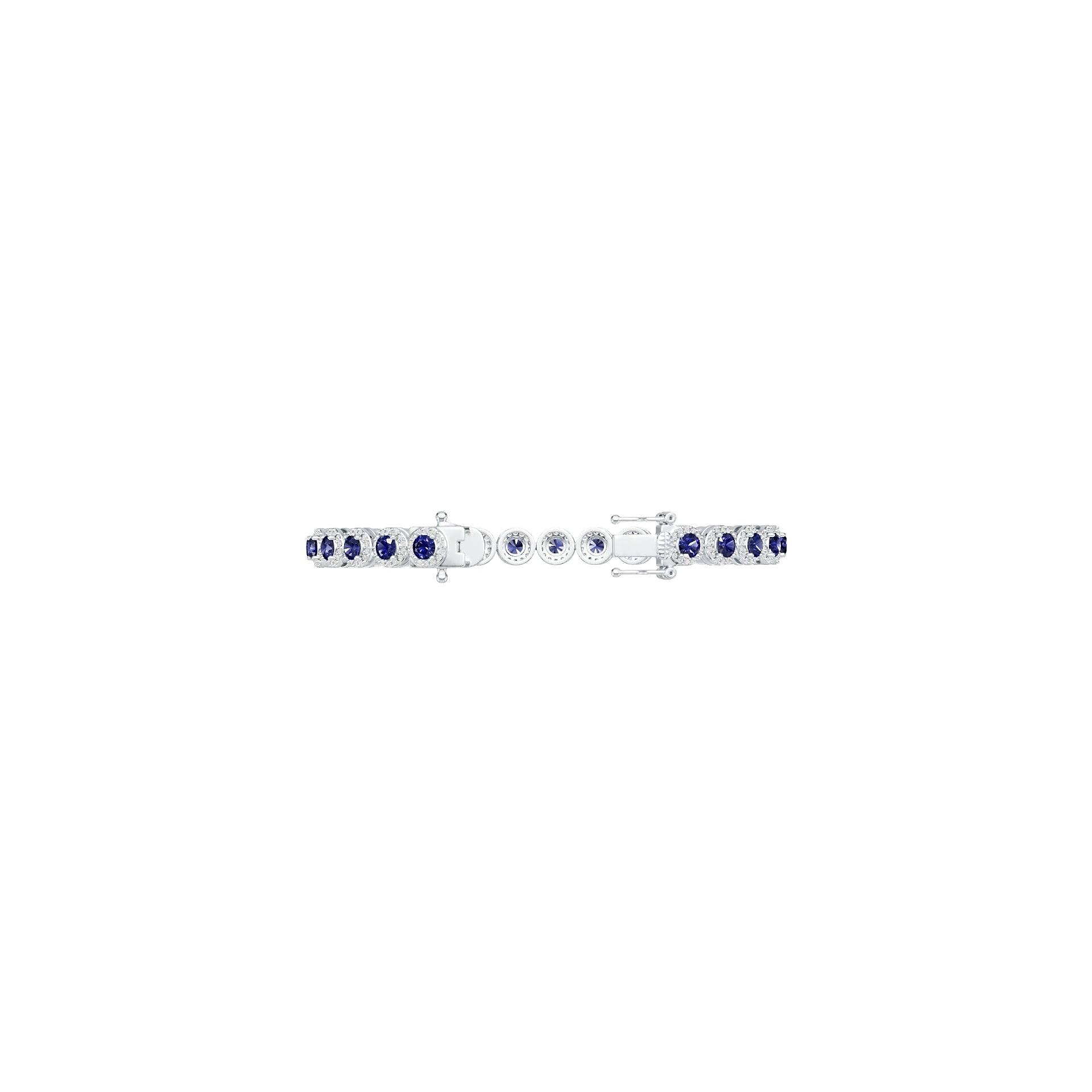 Sterling Silver Semi Mount Bracelet Setting Round RD 4x4mm Halo Syzjewelry