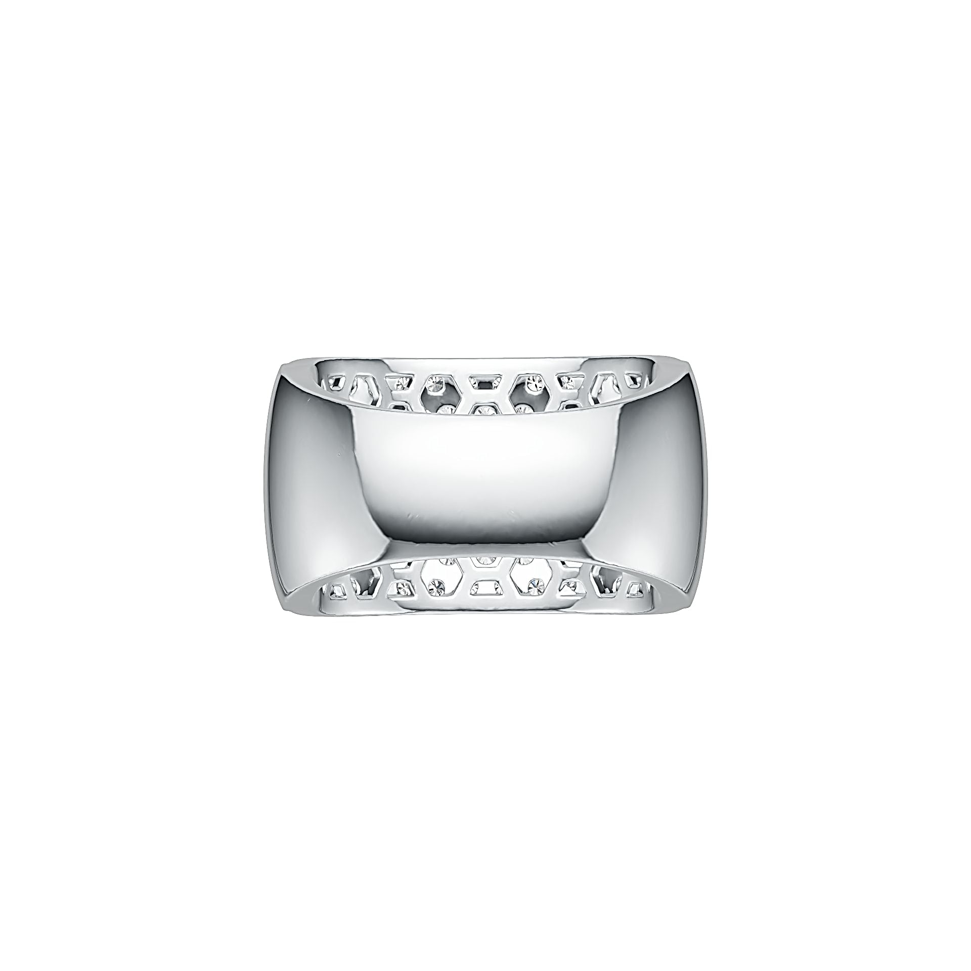 18K Gold Pave Ring Multi-Row with White Topaz or Moissanite Diamond Accent DHJ