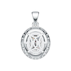 Sterling Silver Semi Mount Pendant Setting Oval OV 11X9mm Double Halo DHJ