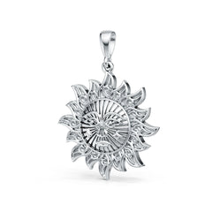 Sterling Silver Pendant Solid Sun Theme DHJ