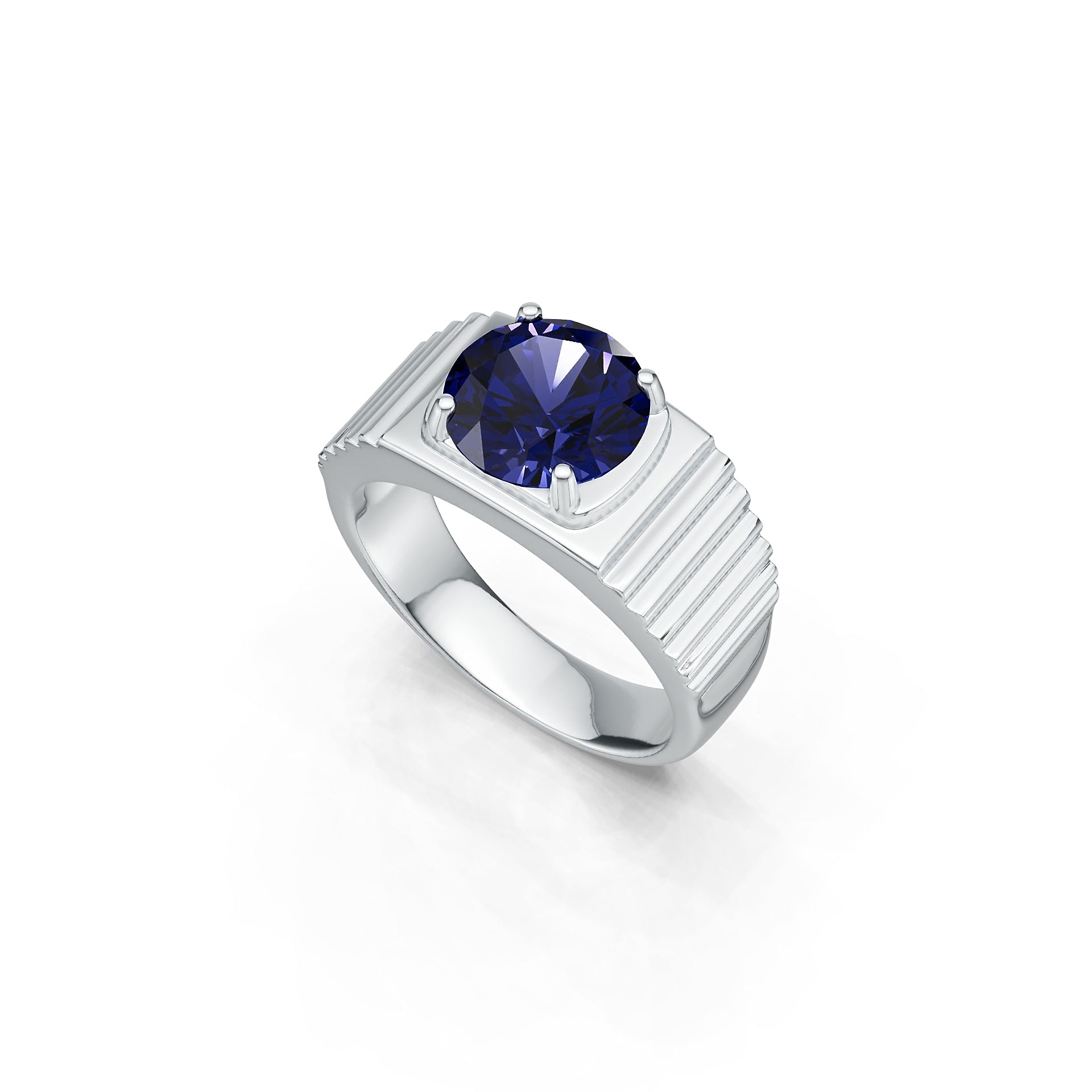 Men's Sterling Silver Semi Mount Ring Setting Round RD 10X10mm Solid 925 Silver Syzjewelry