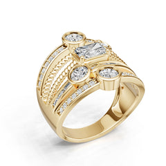 18K Gold Semi Mount Ring Setting Emerald Em 6x4mm Diamond Accent Syz Jewelry