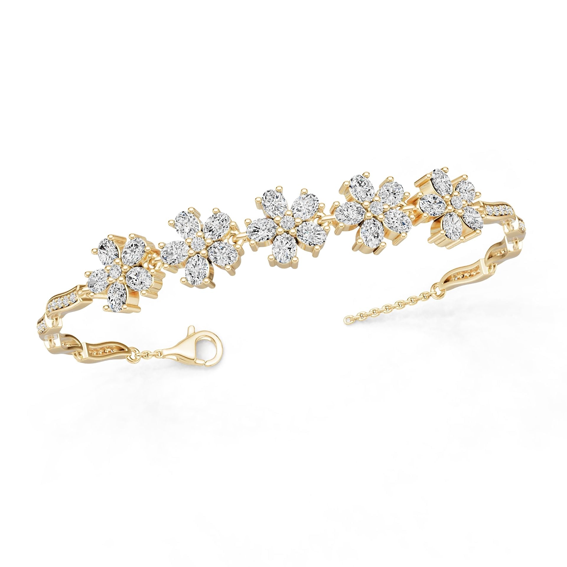 14K Gold Semi Mount Bracelet Setting Round Ro 6x6mm Diamond Accent Syz Jewelry