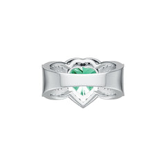 14K Gold Semi Mount Ring Setting Heart HT 10X10mm with White Topaz Diamond Accent DHJ