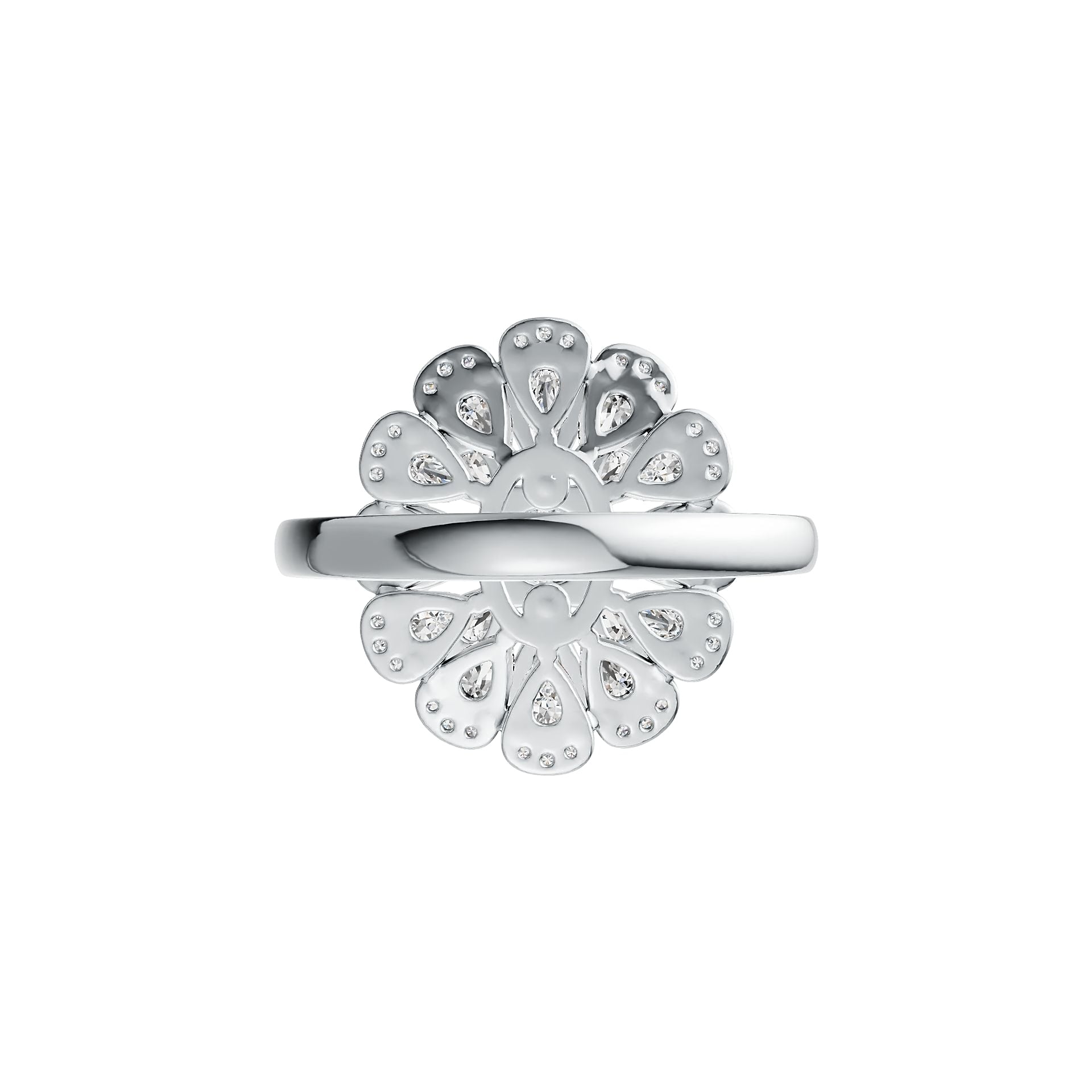 18K Gold Semi Mount Ring Setting Pear PE 4X3mm Flower Theme Diamond Accent DHJ