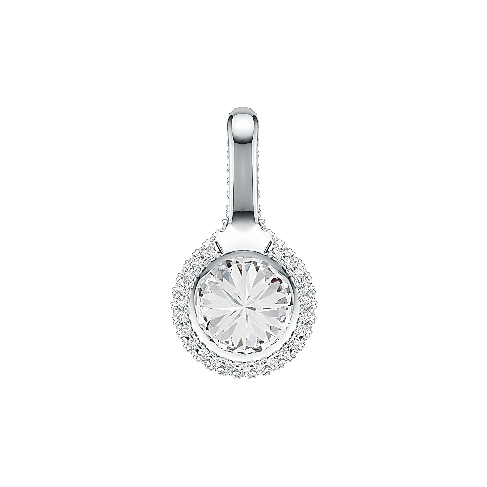 Sterling Silver Semi Mount Pendant Setting Round RD 10x10mm DHJ