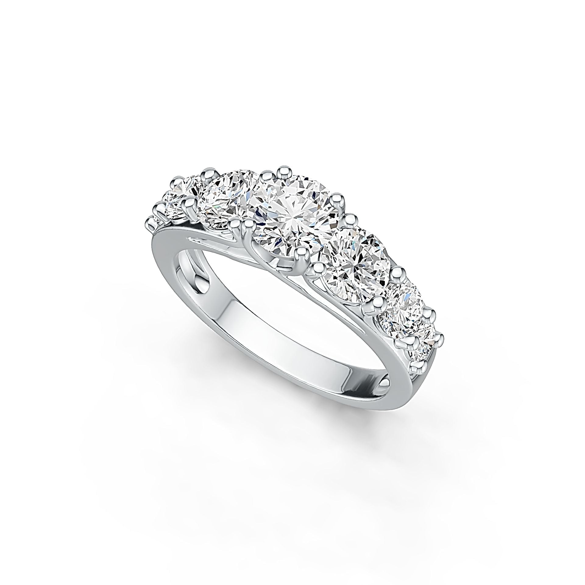 Platinum Semi Mount Ring Setting Round RD 6x6mm RD 5x5mm RD 4x4mm RD 3x3mm DHJ