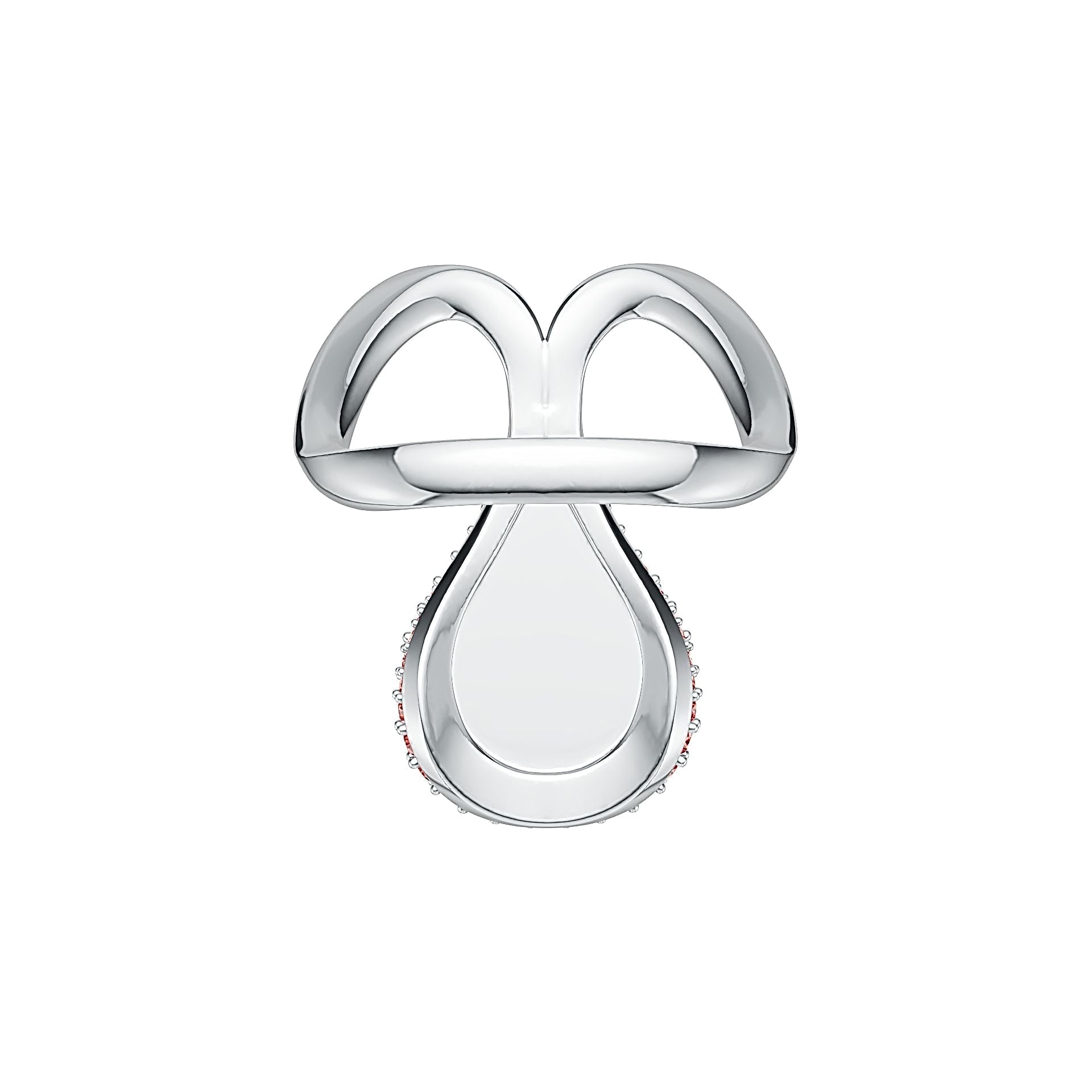 18K Gold Semi Mount Ring Setting Cabochon PE 14X10mm with White Topaz Diamond Accent DHJ