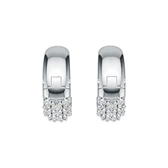 18K Gold Hoop Earrings with or Moissanite Diamond Accent DHJ