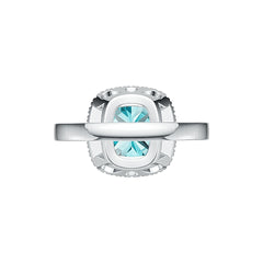Platinum Semi Mount Ring Setting Cushion CU 12X12mm Halo Diamond Accent DHJ