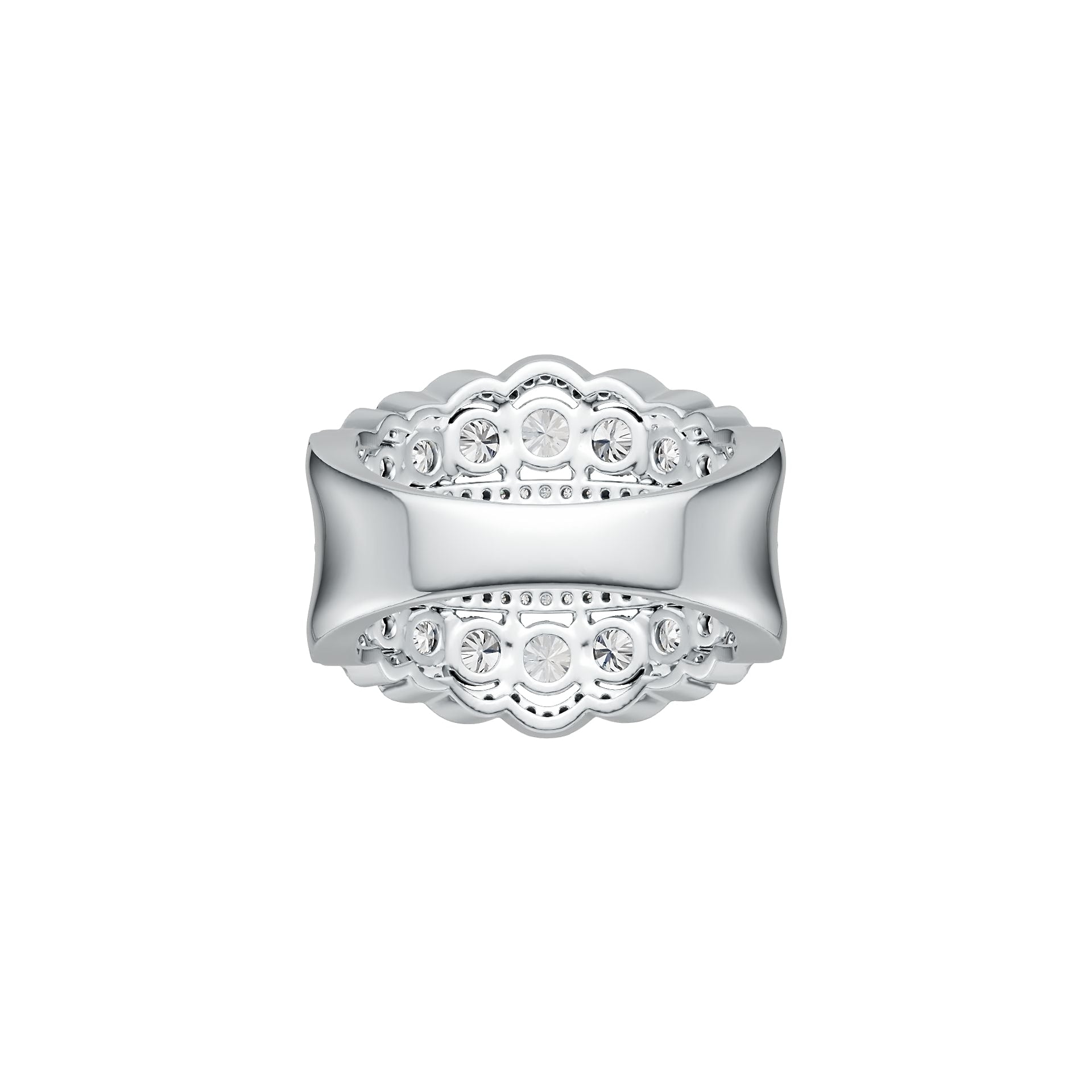 Sterling Silver Semi Mount Ring Setting Round RD 3.75mm DHJ
