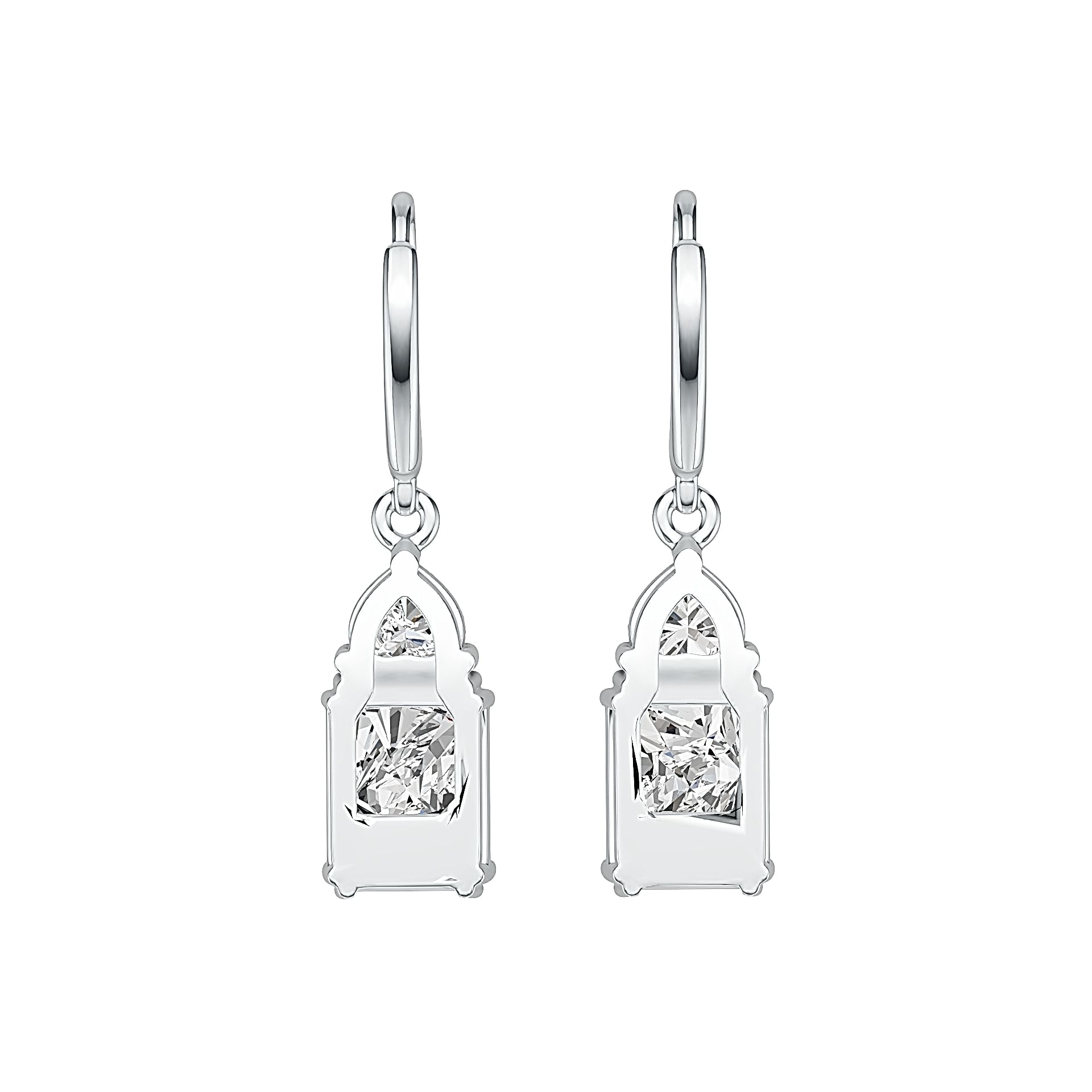 Sterling Silver Semi Mount Earrings Setting Emerald OCT 10X8mm DHJ