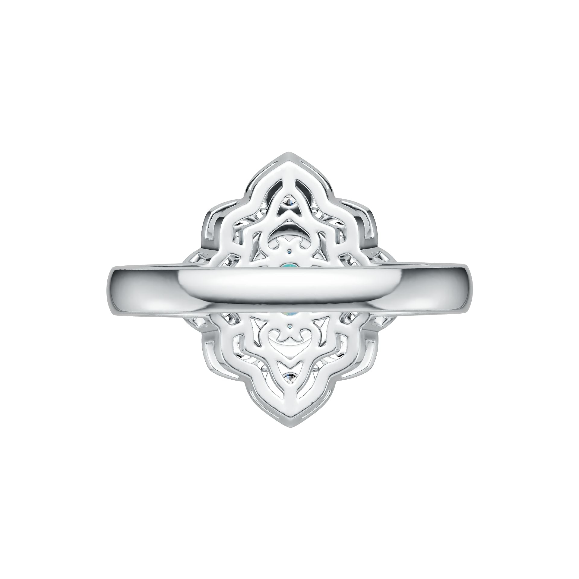 14K Gold Semi Mount Ring Setting Oval OV 8X6mm Cabochon Diamond Accent DHJ